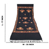 Sanskriti Vintage Long Woolen Black Shawl Handmade Ari Work Scarf Throw Stole
