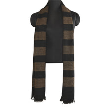 Load image into Gallery viewer, Sanskriti Vintage Long Pure Woollen Black Shawl Woven Scarf Throw Wrap Stole
