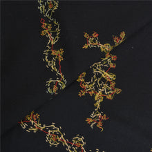 Load image into Gallery viewer, Sanskriti Vintage Long Pure Woollen Black Shawl Handmade Suzani Scarf Stole
