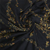 Sanskriti Vintage Long Pure Woollen Black Shawl Handmade Suzani Scarf Stole
