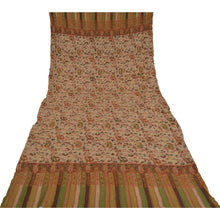 Load image into Gallery viewer, Sanskriti Vintage Long Pure Woollen Brown Shawl Handmade Ari Work Scarf Stole
