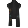 Sanskriti Vintage Long Pure Woollen Black Shawl Hand Beaded Throw Scarf Stole