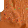 Sanskriti Vintage Long Saffron Pure Woolen Shawl Handmade Ari Work Scarf Stole