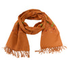 Sanskriti Vintage Long Saffron Pure Woolen Shawl Handmade Ari Work Scarf Stole