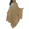 Sanskriti Vintage Ivory Pure Woolen Shawl Handmade Kantha Long Throw Stole