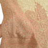 Sanskriti Vintage Long Ivory Pure Woolen Shawl Handmade Ari Work Scarf Stole