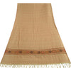 Sanskriti Vintage Long Cream Pure Woolen Shawl Woven Scarf Throw Soft Stole