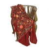 Sanskriti Vintage Long Dark Red Woolen Shawl Handmade Ari Work Scarf Stole