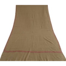 Load image into Gallery viewer, Sanskriti Vintage Long Brown Pure Woolen Shawl Handmade Suzani Scarf Stole
