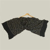 Sanskriti Vintage Long Black Pure Woolen Shawl Handmade Suzani Scarf Stole