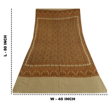 Load image into Gallery viewer, Sanskriti Vintage Long Brown Shawl 100% Pure Woven Scarf Throw Floral Stole
