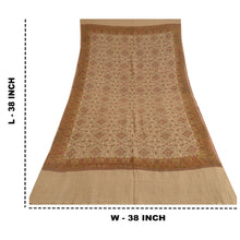 Load image into Gallery viewer, Sanskriti Vintage Long Brown Shawl Pure Woolen Woven Scarf Throw Floral Stole
