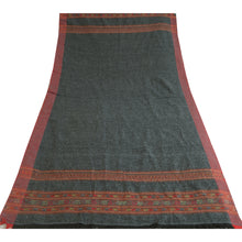 Load image into Gallery viewer, Sanskriti Vintage Long 100% Pure Woolen Grey Shawl Scarf Throw Floral Stole
