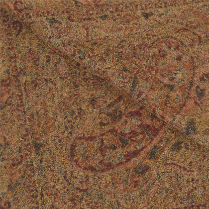 Sanskriti Vintage Long 100% Pure Woolen Brown Shawl Scarf Throw Soft Stole