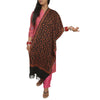 Sanskriti Vintage Long Black Pure Woolen Shawl Handmade Ari Work Scarf Stole