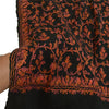 Sanskriti Vintage Long Black Pure Woolen Shawl Handmade Ari Work Scarf Stole
