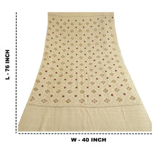 Load image into Gallery viewer, Sanskriti Vintage Long Ivory Pure Woolen Shawl Hand Embroidered Scarf Stole
