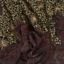 Load image into Gallery viewer, Sanskriti Vintage Long Black Pure Woolen Shawl Handmade Ari Scarf  Wrap Stole
