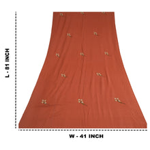 Load image into Gallery viewer, Sanskriti Vintage Long Orange Pure Woolen Shawl Embroidered Scarf Throw Stole
