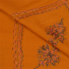 Load image into Gallery viewer, Sanskriti Vintage Long Saffron Pure Woolen Shawl Handmade Suzani Scarf Stole
