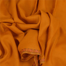 Load image into Gallery viewer, Sanskriti Vintage Long Saffron Pure Woolen Shawl Handmade Suzani Scarf Stole
