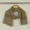 Sanskriti Vintage Long Brown Pure Woolen Shawl Handmade Suzani Soft Scarf Stole