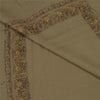Sanskriti Vintage Long Brown Pure Woolen Shawl Handmade Suzani Soft Scarf Stole