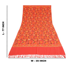Load image into Gallery viewer, Sanskriti Vintage Long Red Pure Woolen Shawl Handmade Ari Scarf Throw Stole
