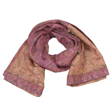 Load image into Gallery viewer, Sanskriti Vintage Purple Pure Silk Shawl Hand Embroidered Kantha Long Stole

