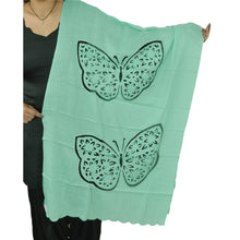 Load image into Gallery viewer, Sanskriti New Embroidered Green Shawl Scarf Patch Work Woolen Stole Warm
