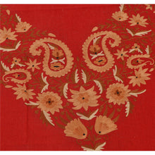 Load image into Gallery viewer, SANSKRITI NEW HAND EMBROIDERED AARI WORK SHAWL SCARF RED WOOLEN STOLE WARM
