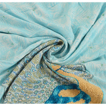 Load image into Gallery viewer, Indian Woven Viscose Blue Shawl Scarf Stole Warm Peacock
