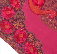Load image into Gallery viewer, Sanskriti New Indian Woven Viscose Shawl Scarf Stole Warm Pink Peacock
