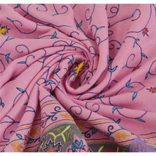 Load image into Gallery viewer, Sanskriti New Hand Embroidered Pink Shawl Scarf Woolen Stole Patch Work Warm
