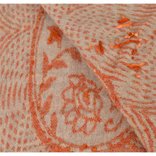 Load image into Gallery viewer, Sanskriti New Hand Embroidered Orange Shawl Scarf Boil Wool Stole Warm Paisley
