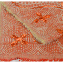 Load image into Gallery viewer, Sanskriti New Hand Embroidered Orange Shawl Scarf Boil Wool Stole Warm Paisley
