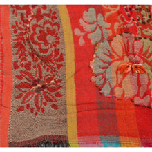 Load image into Gallery viewer, SANSKRITI NEW HAND EMBROIDERED SHAWL SCARF BOIL WOOL RED STOLE WARM

