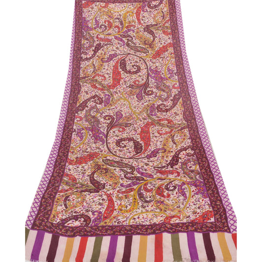 Sanskriti Vintage Indian Kani Printed Viscose Shawl Scarf Stole Warm Multicolor