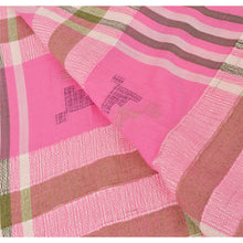Load image into Gallery viewer, Sanskriti Vintage Woven Viscose Shawl Scarf Pink Stole Warm Fringes
