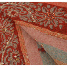 Load image into Gallery viewer, Sanskriti New Hand Embroidered Shawl Scarf Boil Wool Stole Warm Paisley Orange
