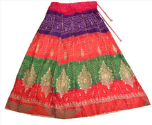 Load image into Gallery viewer, Vintage Indian Bollywood Women Long Skirt Hand Beaded Bandhani L Size Lehenga
