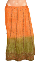 Load image into Gallery viewer, Vintage Indian Bollywood Women Long Skirt Hand Beaded Woven Green L Size Lehenga
