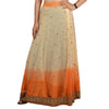 Sanskriti Vintage Hand Beaded Lehenga Skirt Cream Party Sequins Rhinestones