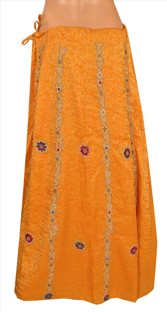 Sanskriti Vintage Indian Bollywood Women Long Skirt Hand Beaded Woven L Size Lehenga