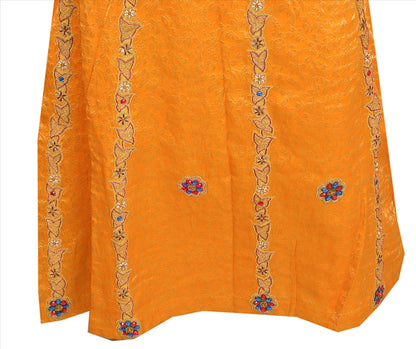 Sanskriti Vintage Indian Bollywood Women Long Skirt Hand Beaded Woven L Size Lehenga