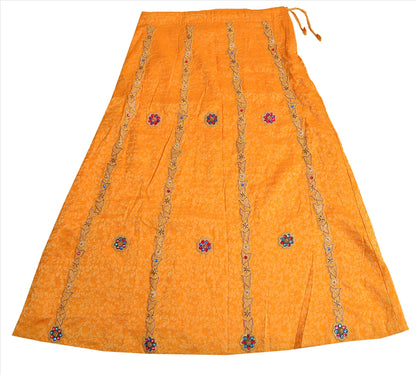 Sanskriti Vintage Indian Bollywood Women Long Skirt Hand Beaded Woven L Size Lehenga