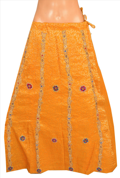 Sanskriti Vintage Indian Bollywood Women Long Skirt Hand Beaded Woven L Size Lehenga