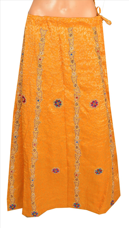 Sanskriti Vintage Indian Bollywood Women Long Skirt Hand Beaded Woven L Size Lehenga