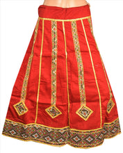 Load image into Gallery viewer, Sanskriti Vintage Indian Bollywood Women Long Skirt Cotton Hand Beaded Red M Size Lehenga
