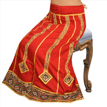 Load image into Gallery viewer, Sanskriti Vintage Indian Bollywood Women Long Skirt Cotton Hand Beaded Red M Size Lehenga
